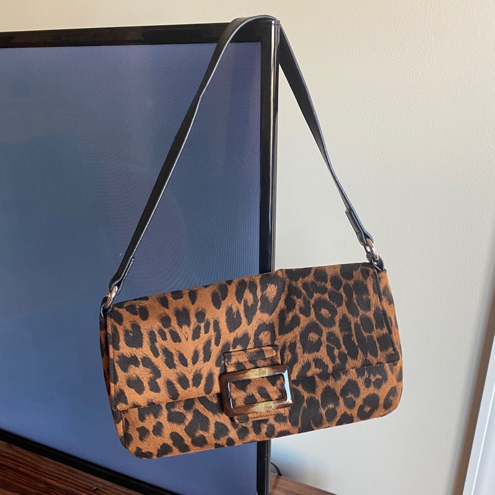 Leopard Print Baguette Purse